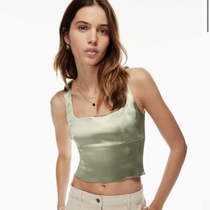 Aritzia Wilfred Shine Bustier CropTop